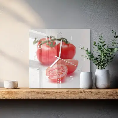 Moderne wanduhr quadratisch Tomaten