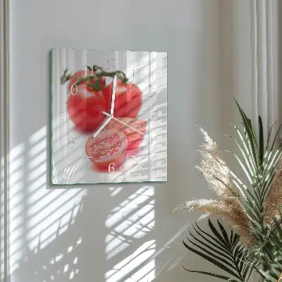 Moderne wanduhr quadratisch Tomaten