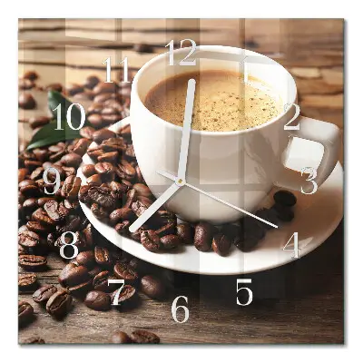 Glasuhr quadratisch Kaffee