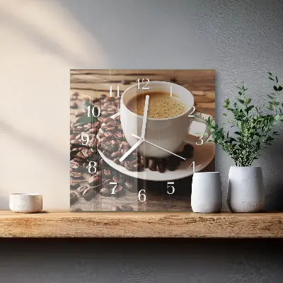 Glasuhr quadratisch Kaffee
