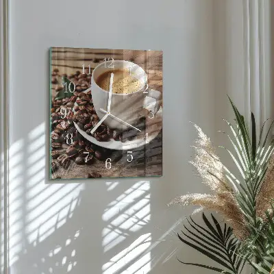 Glasuhr quadratisch Kaffee