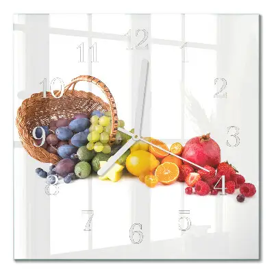 Quadratische wanduhr Obst