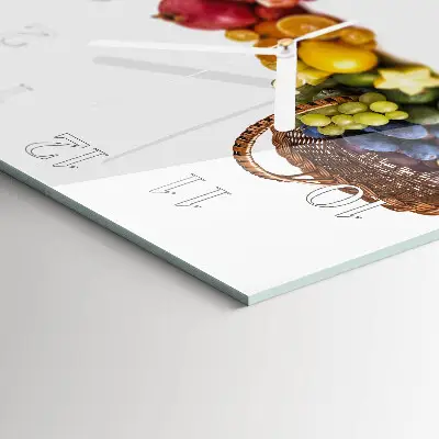Quadratische wanduhr Obst