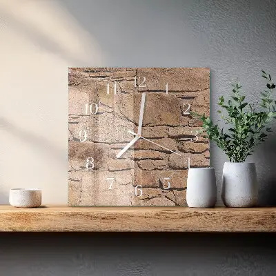 Quadratische wanduhr modern Steine