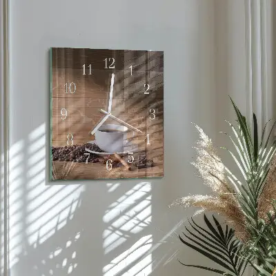 Glasuhr quadratisch Kaffee