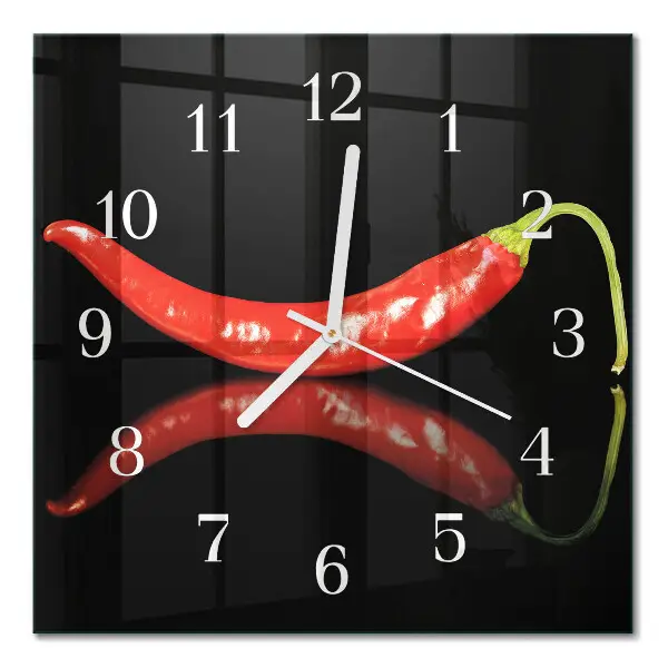 Wanduhr mit motiv quadratisch Chilischoten