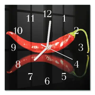 Wanduhr mit motiv quadratisch Chilischoten