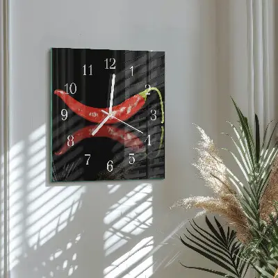 Wanduhr mit motiv quadratisch Chilischoten