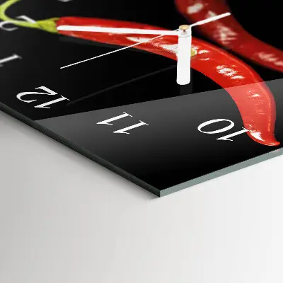 Wanduhr mit motiv quadratisch Chilischoten