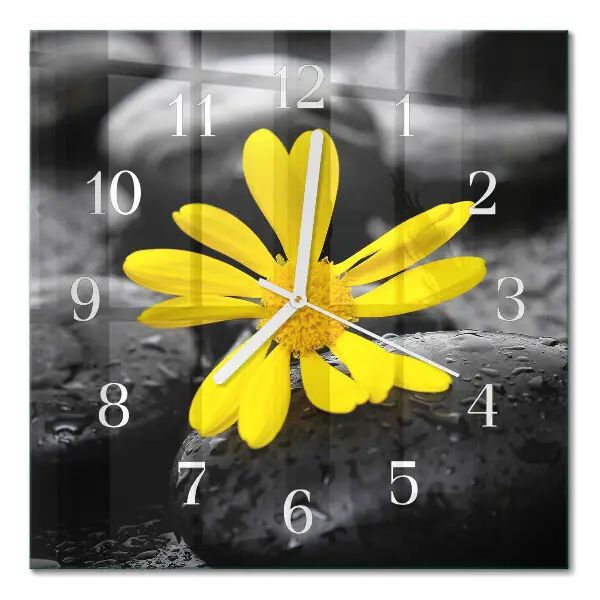 Wanduhr mit motiv quadratisch Blume