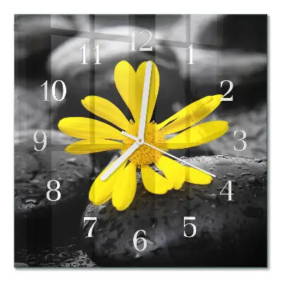 Wanduhr mit motiv quadratisch Blume