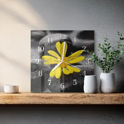 Wanduhr mit motiv quadratisch Blume