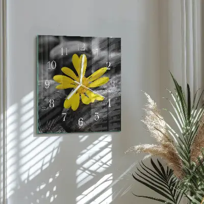 Wanduhr mit motiv quadratisch Blume