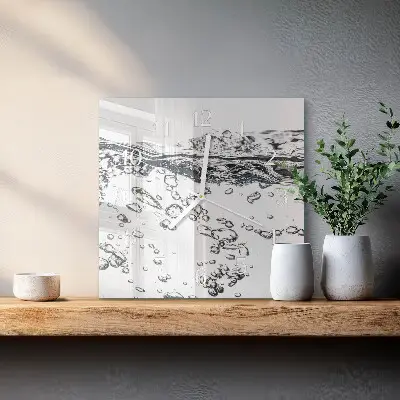 Glasuhr quadratisch Wasser