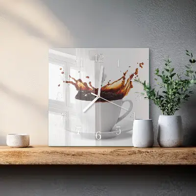 Moderne wanduhr quadratisch Kaffee