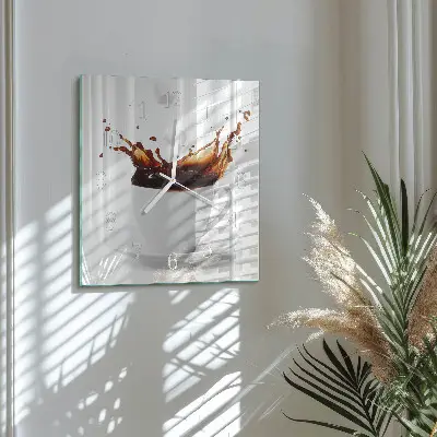 Moderne wanduhr quadratisch Kaffee