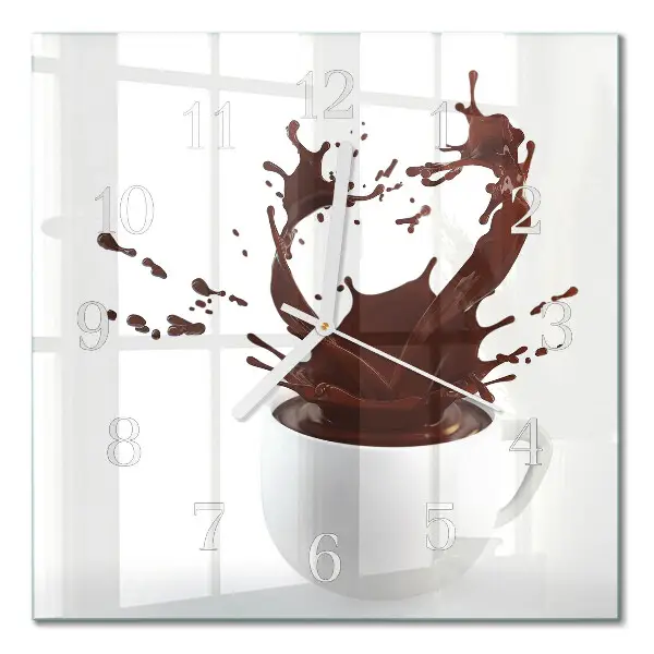 Wanduhr mit motiv quadratisch Kaffee
