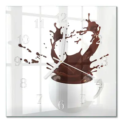 Wanduhr mit motiv quadratisch Kaffee
