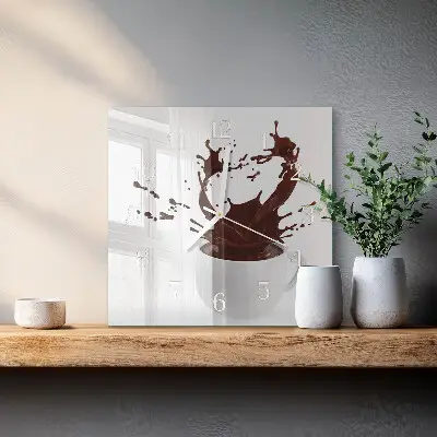 Wanduhr mit motiv quadratisch Kaffee