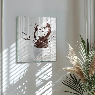 Wanduhr mit motiv quadratisch Kaffee