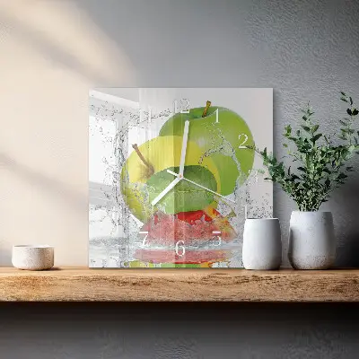 Moderne wanduhr quadratisch Apfel