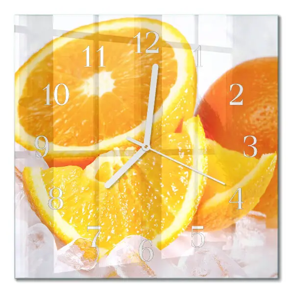 Quadratische wanduhr Orangen
