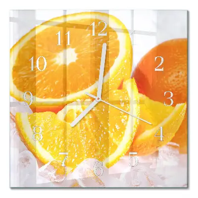 Quadratische wanduhr Orangen