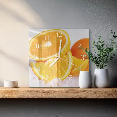 Quadratische wanduhr Orangen