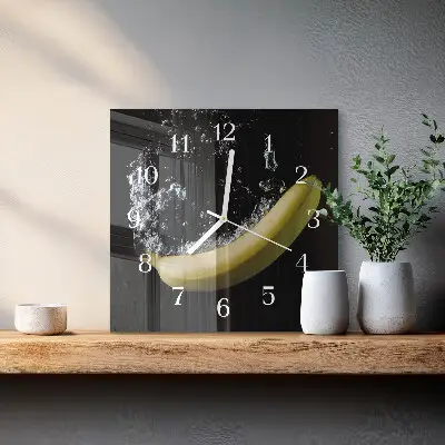 Glasuhr quadratisch Banane