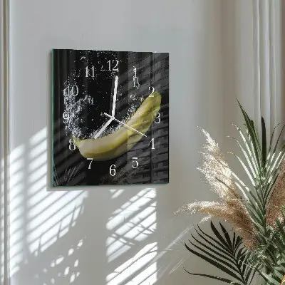 Glasuhr quadratisch Banane