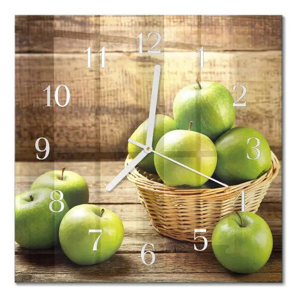 Quadratische wanduhr Apfel