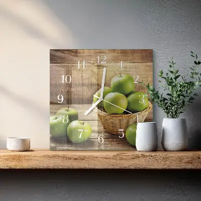 Quadratische wanduhr Apfel