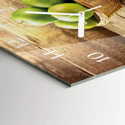 Quadratische wanduhr Apfel