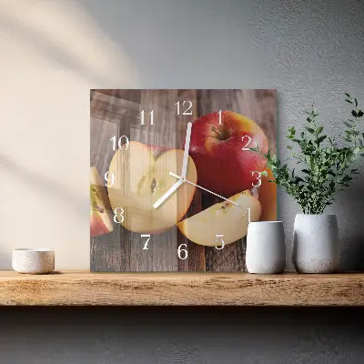 Quadratische wanduhr modern Apfel