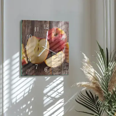 Quadratische wanduhr modern Apfel