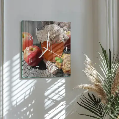Quadratische wanduhr modern Honigapfel