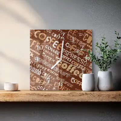 Wanduhr mit motiv quadratisch Kaffee