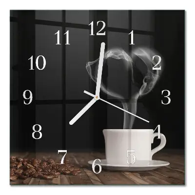 Glasuhr quadratisch Kaffee