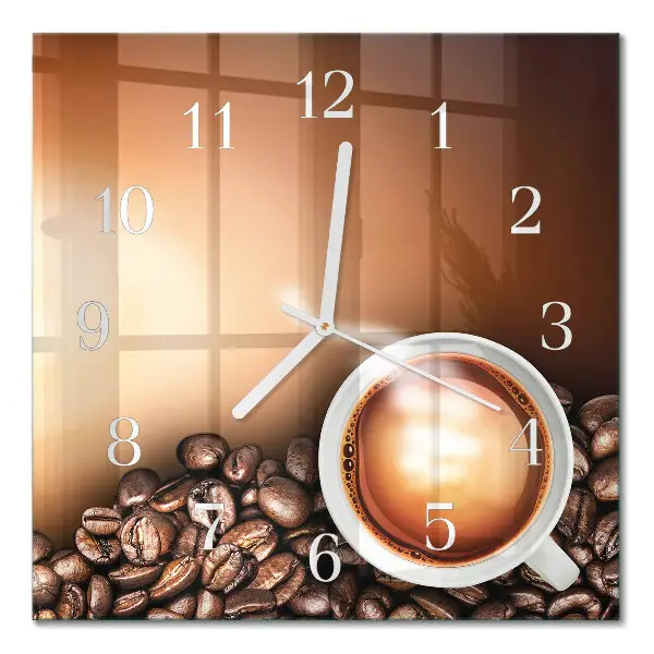 Wanduhr mit motiv quadratisch Kaffee