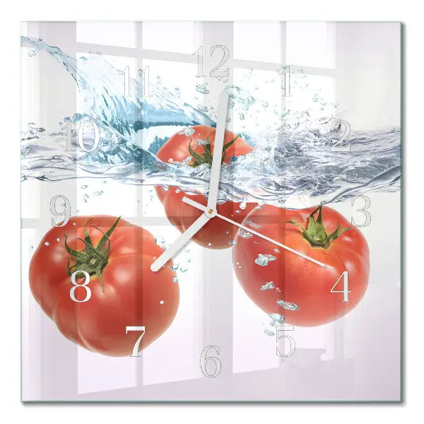 Moderne wanduhr quadratisch Tomaten