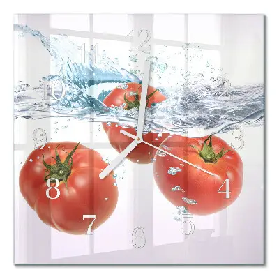 Moderne wanduhr quadratisch Tomaten