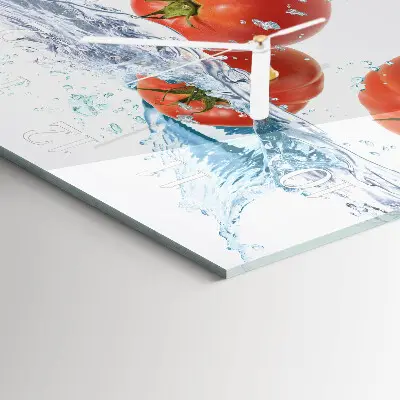 Moderne wanduhr quadratisch Tomaten