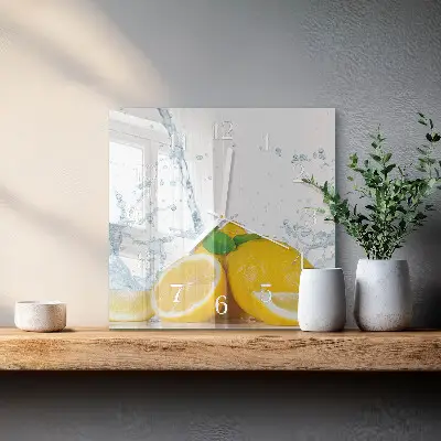 Quadratische wanduhr modern Zitrusfrüchte