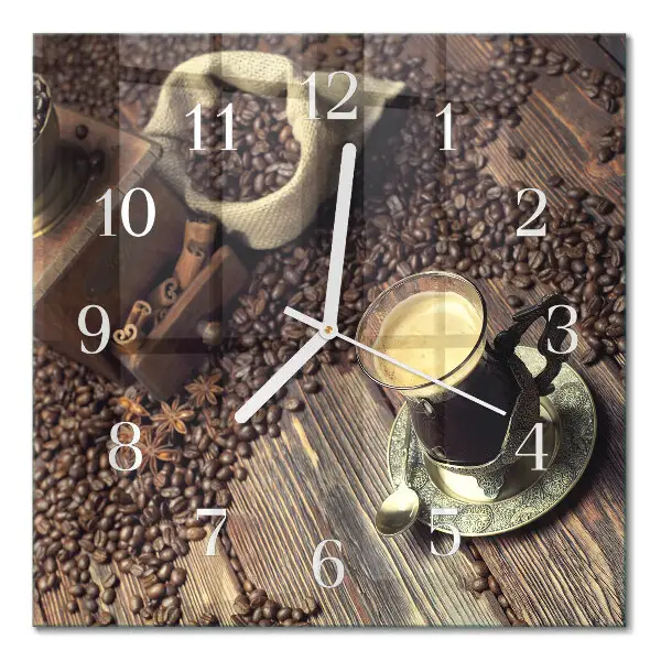 Moderne wanduhr quadratisch Kaffee