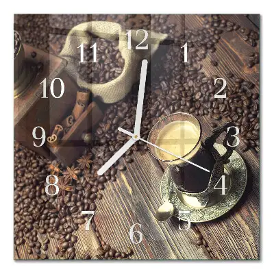 Moderne wanduhr quadratisch Kaffee