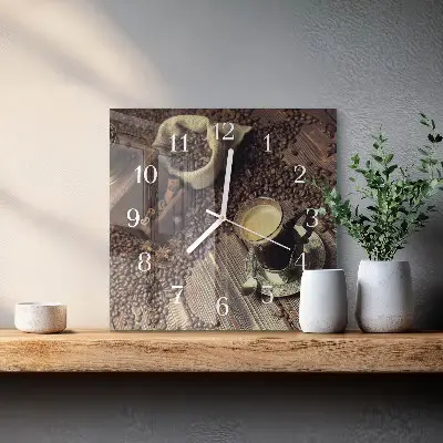 Moderne wanduhr quadratisch Kaffee