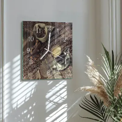 Moderne wanduhr quadratisch Kaffee
