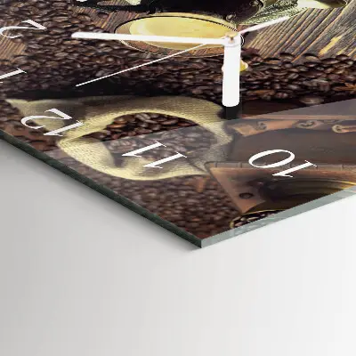 Moderne wanduhr quadratisch Kaffee