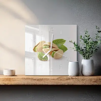 Glasuhr quadratisch Nüsse