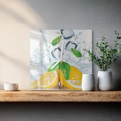 Quadratische wanduhr modern Zitrusfrüchte